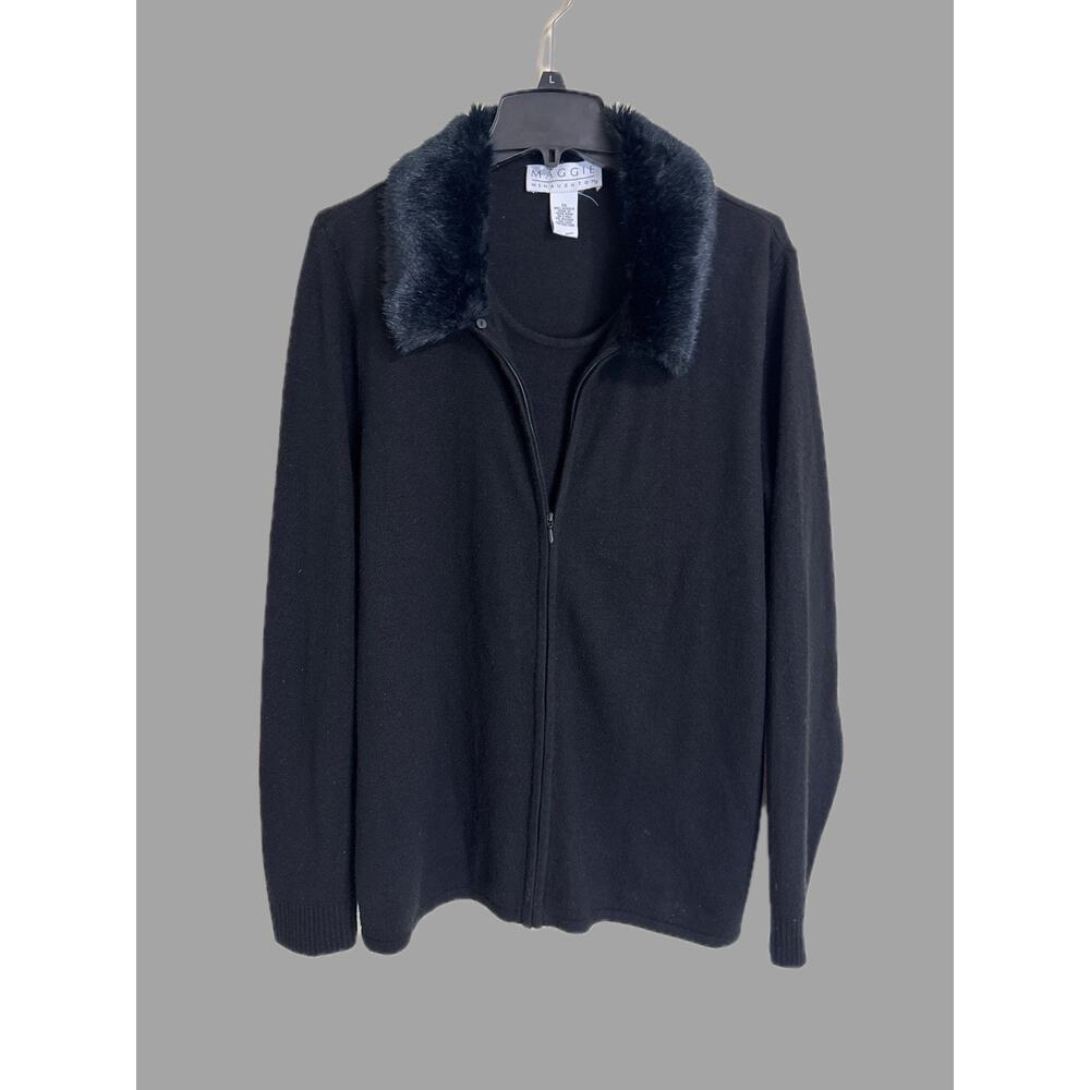 Maggie‎ McNaughton 100% Acrylic Shirt Black W/ Zipper Size 1X